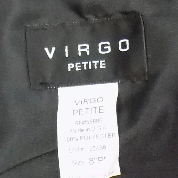 Virgo Petite Black Short Sleeve 1/2 Zip Back Full-Length Dress Size 8P NWT - Picture 8 of 10